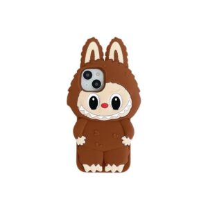3d cartoon kawaii monster rabbit soft silicone phone case with lanyard cover