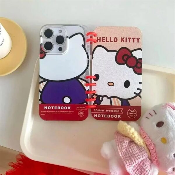 3d cartoon flip notebook kitty melody phone holder case for iphone soft cover creative shell