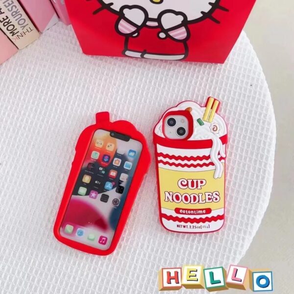 fashion funny 3d cup noodles case for iphone soft silicone cover