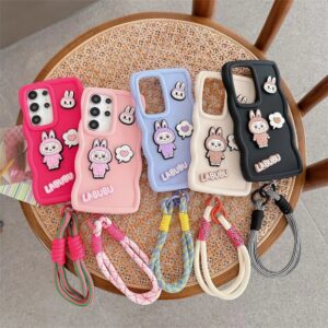 cartoon cloth lala wrist strap phone case for samsung galaxy soft cover