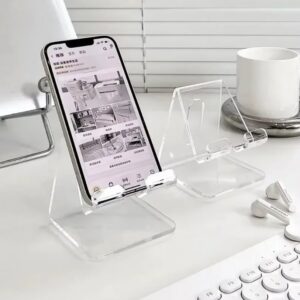ins acrylic transparent minimalist foldable phone holder desktop lazy tablet stand for iphone ipad galaxy tab smartphone bracket