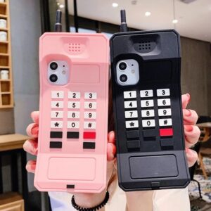3d classic mobile phone case for iphone retro style telephone soft silicone funny