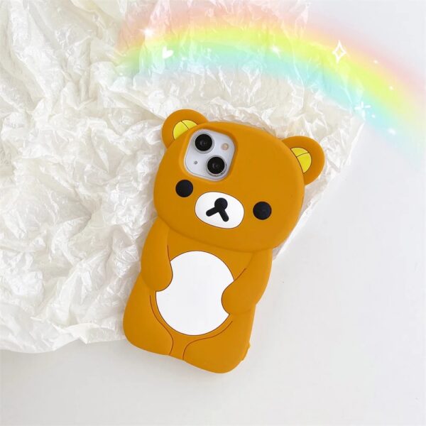 cute cartoon 3d rilakkuma phone case for iphone soft silicone cover