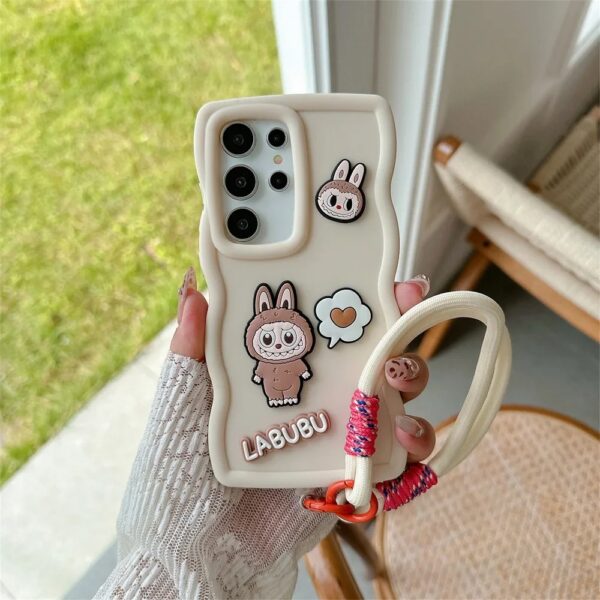 cartoon cloth lala wrist strap phone case for samsung galaxy soft cover