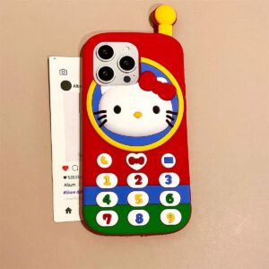 kawaii japan ins hello kitty phone case for iphone 3d cartoon soft silicone back cover