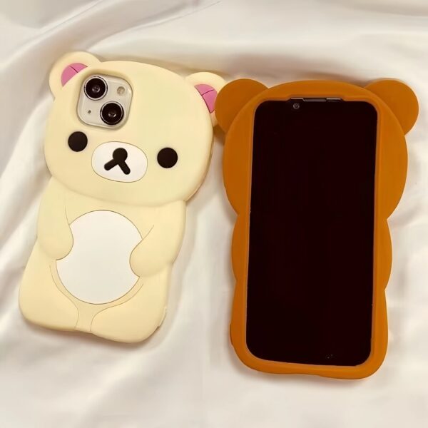 cute cartoon 3d rilakkuma phone case for iphone soft silicone cover
