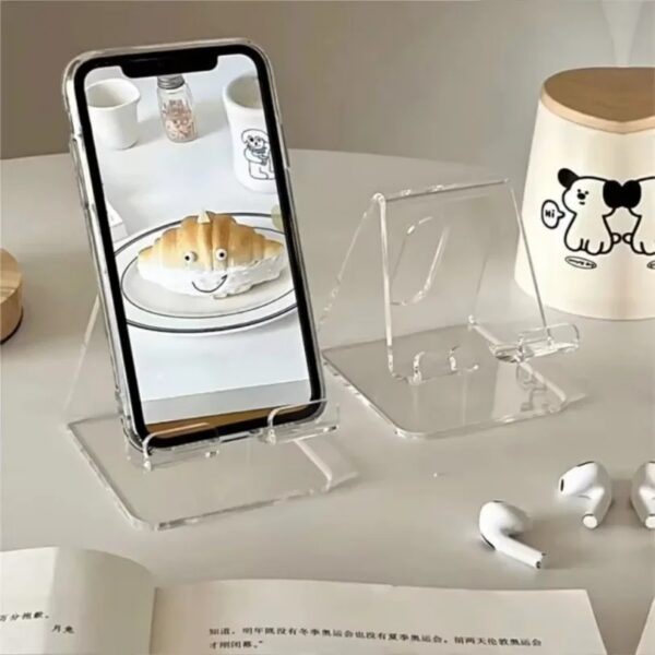 ins acrylic transparent minimalist foldable phone holder desktop lazy tablet stand for iphone ipad galaxy tab smartphone bracket
