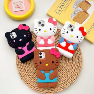 cartoon case bow pink hello kitty soft silicone cover