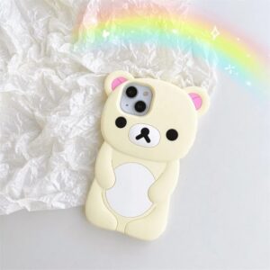 cute cartoon 3d rilakkuma phone case for iphone soft silicone cover