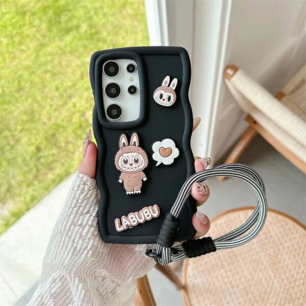 cartoon cloth lala wrist strap phone case for samsung galaxy soft cover