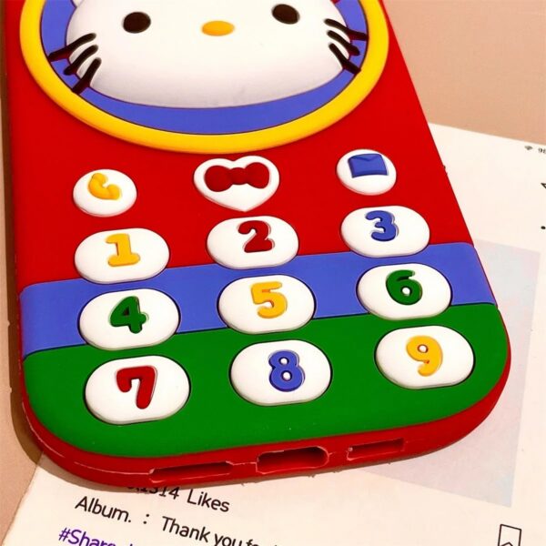 kawaii japan ins hello kitty phone case for iphone 3d cartoon soft silicone back cover