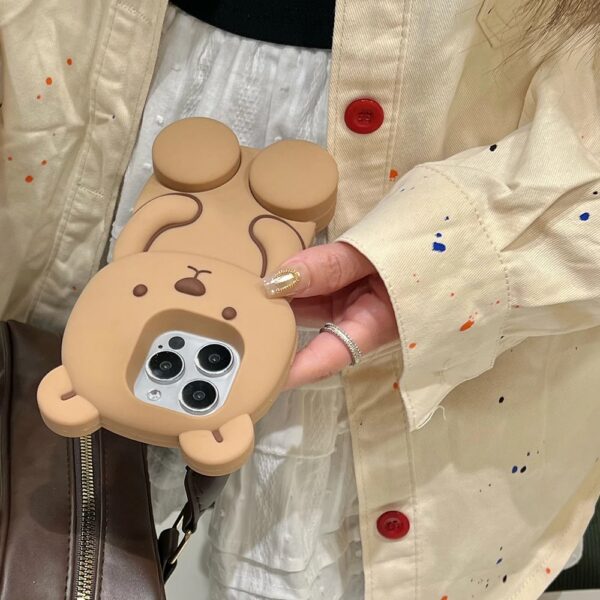 for iphone 3d bear stretching feet stand holder cover cute cartoon bracket case