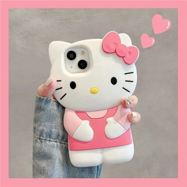 cartoon case bow pink hello kitty soft silicone cover