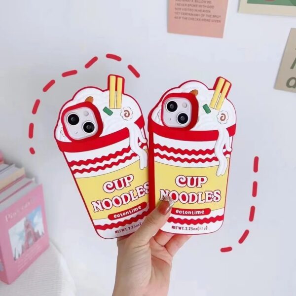 fashion funny 3d cup noodles case for iphone soft silicone cover