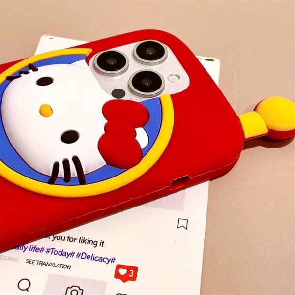 kawaii japan ins hello kitty phone case for iphone 3d cartoon soft silicone back cover