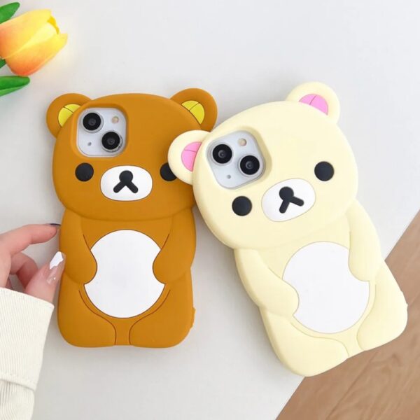 cute cartoon 3d rilakkuma phone case for iphone soft silicone cover