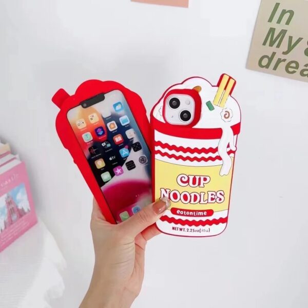 fashion funny 3d cup noodles case for iphone soft silicone cover