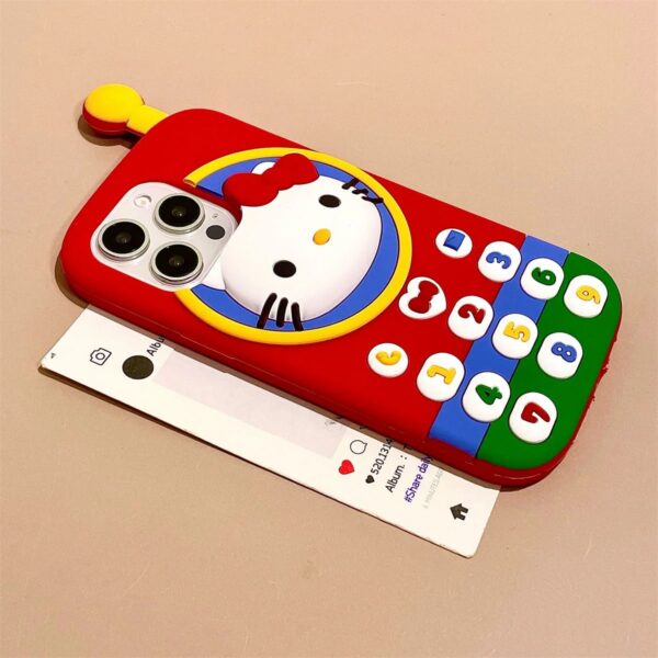 kawaii japan ins hello kitty phone case for iphone 3d cartoon soft silicone back cover