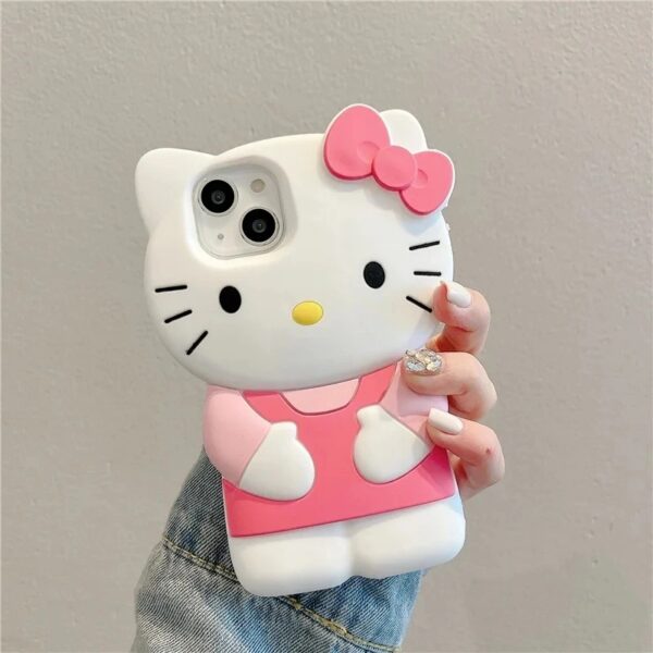 cartoon case bow pink hello kitty soft silicone cover