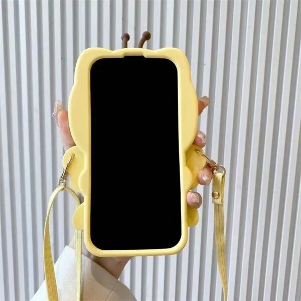 3d hello kitty bee honey phone case for iphone with lanyard silicone cover