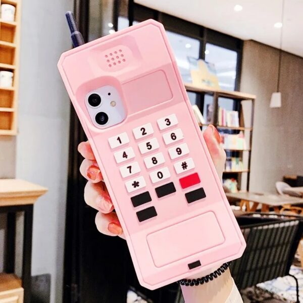 3d classic mobile phone case for iphone retro style telephone soft silicone funny