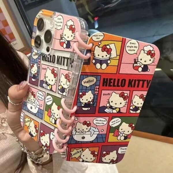 3d cartoon flip notebook kitty melody phone holder case for iphone soft cover creative shell