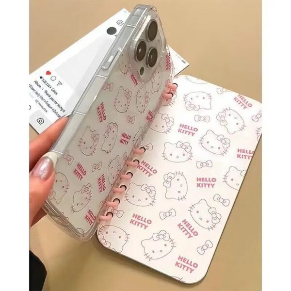 3d cartoon flip notebook kitty melody phone holder case for iphone soft cover creative shell